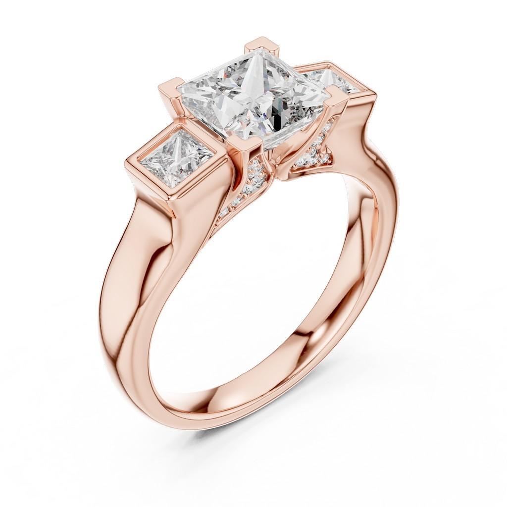 Sculpted Trio Radiance Ring