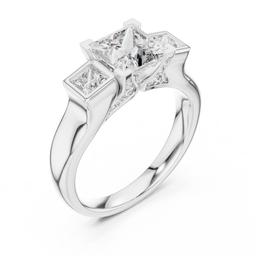 Sculpted Trio Radiance Ring