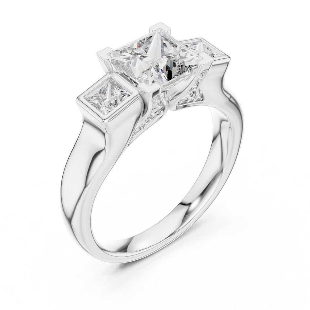 Sculpted Trio Radiance Ring