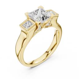 Sculpted Trio Radiance Ring