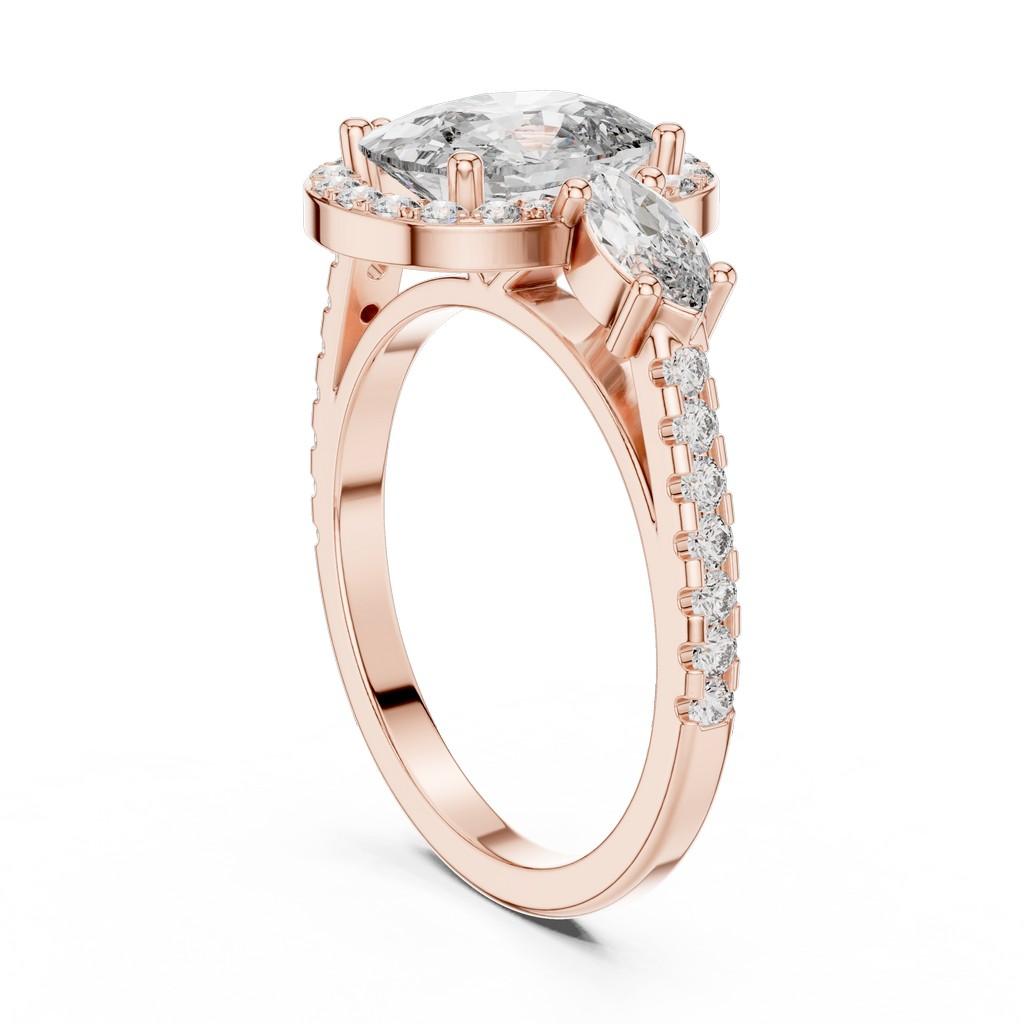 Zenith Cushion Halo Ring
