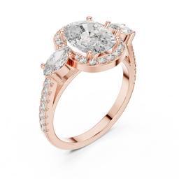 Zenith Cushion Halo Ring
