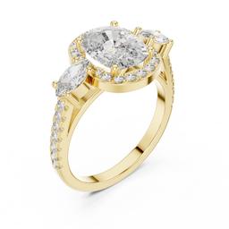 Zenith Cushion Halo Ring