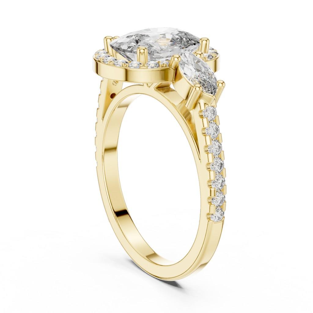 Zenith Cushion Halo Ring