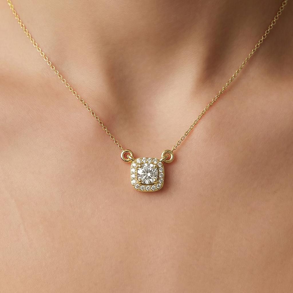 Cushion Halo Pendant